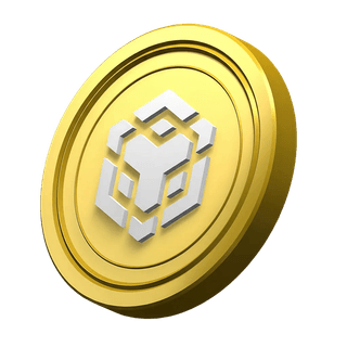 Dekoratives Element mit Binance BNB Coin im Bereich für Community-Vertrauen